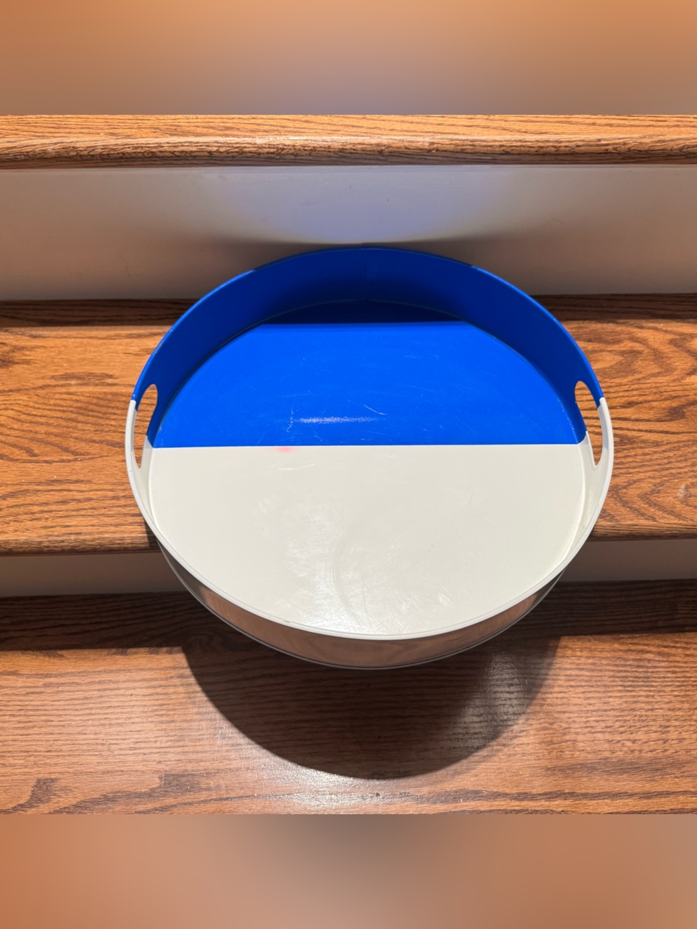Modern blue & white serving tray